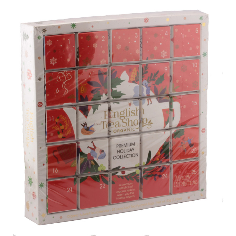English Tea Shop English Tea Shop Červený adventní kalendář Puzzle, 25 pyramidek