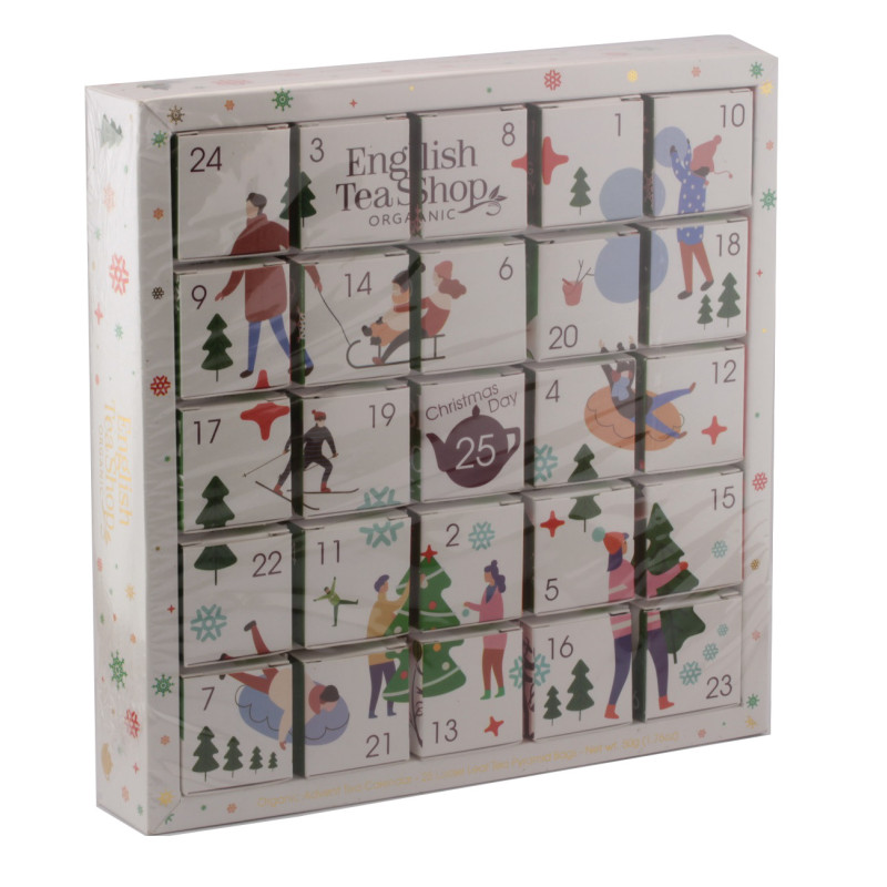 English Tea Shop English Tea Shop, Bílý adventní kalendář Puzzle, 25 pyramidek